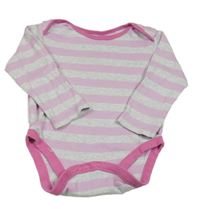 Šedo-růžové pruhované body Mothercare