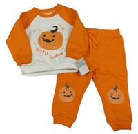 Nové - 2set - Bílo-oranžová mikina s dýní + tepláky Primark