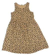 Béžovo-černé šaty s leopardím vzorem H&M