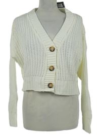 Dámský smetanový propínací crop svetr Boohoo 