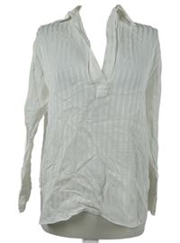 Dámská bílá pruhovaná halenka s límečkem Zara 