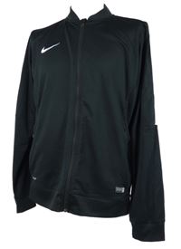Pánská černá sportovní propínací mikina s pruhy Nike 