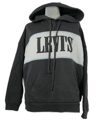 Dámská tmavošedo-bílá oversized mikina s logem a kapucí Levi´s 