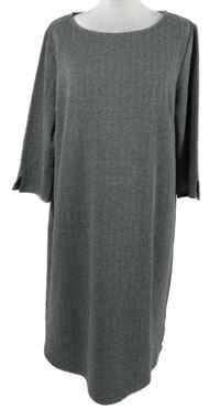 Dámské šedo-černé vzorované šaty UP2Fashion