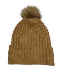 Dámská béžová pletená čepice s bambulí H&M