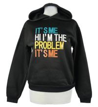 Dámská černá mikina s nápisem a kapucí 