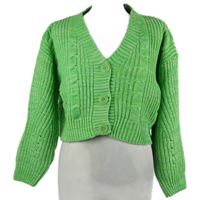 Dámský limetkový melírovaný crop svetr Stradivarius