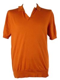 Pánské cihlově červené pletené polo tričko C&A