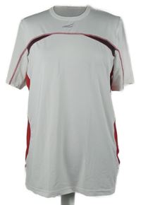 Pánské bílé sportovní tričko s pruhy TCM 