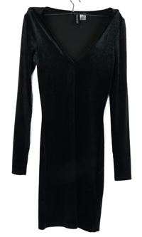 Dámské černé sametové šaty H&M vel. 32
