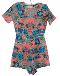 Dámský růžovo-barevný vzorovaný letní overal MissGuided 