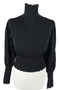 Dámský černý crop svetr s rolákem Zara