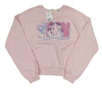 Světlerůžová crop mikina s obrázkem H&M