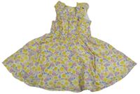 Bílé květinové plátěné šaty Mothercare
