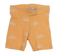 Oranžové žebrované kraťasy se sluníčky Primark