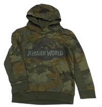 Army mikina s dinosaurem - Jurský svět a kapucí