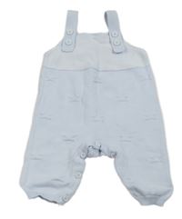 Světlemodro-bílé pletené laclové kalhoty s proužky a hvězdičkami Mothercare