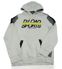 Bílo-šedo-černá mikina s nápisem a kapucí zn. C&A