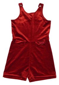 Červený sametový kraťasový overal Name it