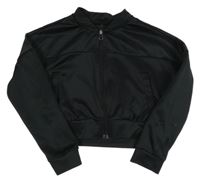 Černá sportovní crop propínací mikina