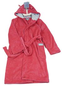Malinový chlupatý župan s kapucí- jednorožec Joules