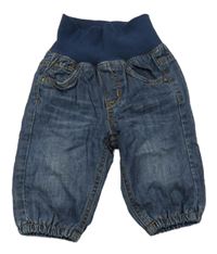 Tmavomodré podšité cuff rifle s úpletovým pasem H&M