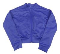 Fialová sportovní propínací crop mikina 