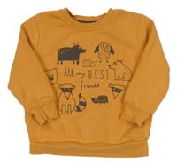 Oranžová mikina se zvířátky George