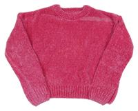 Neonově růžový žinylkový svetr OVS