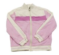 Bílo-růžová propínací mikina Kiabi