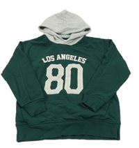 Tmavozeleno-šedá mikina s číslem a kapucí Zara