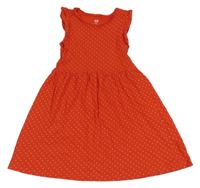 Červené puntíkaté bavlněné šaty H&M