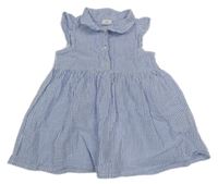 Světlemodro-bílé pruhované lehké šaty H&M
