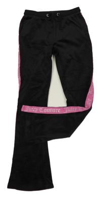 Černo-růžové sametové tepláky Juicy Couture