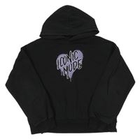 Černá mikina se srdcem a nápisem H&M