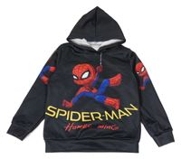 Černá mikina se Spidermanem a kapucí