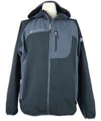 Pánská šedo-antracitová sportovní funkční bunda s kapucí GTS