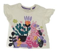 Bílé tričko s obrázkem lamy Sense Organics