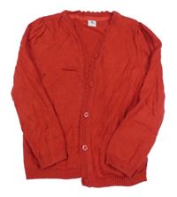 Tmavočervený propínací svetr Tu