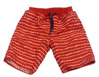 Červené vzorované plážové kraťasy Mothercare 