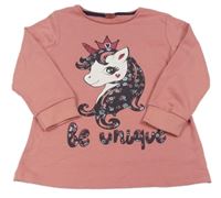 Růžová mikina s jednorožcem zn. Kiki&Koko
