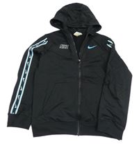 Černá propínací funkční sportovní mikina s logem a kapucí Nike