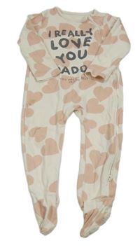 Smetanovo-růžový overal se srdíčky a nápisem George