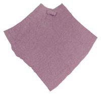 Růžové třpytivé pletené pončo s mašlí 