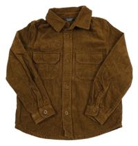 Hnědá manšestrová košilová bunda PRIMARK