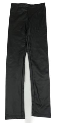 Černé koženkové legíny H&M