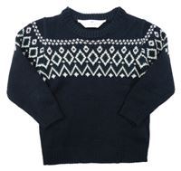 Tmavomodro-bílý sverr se vzorem H&M