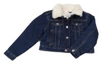 Tmavomodrá riflová zateplená crop bunda Denim Co.