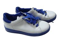 Bílo-modré koženkové botasky vel.32