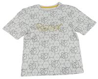 Bílo-šedé vzorované tričko s Pudsey George 